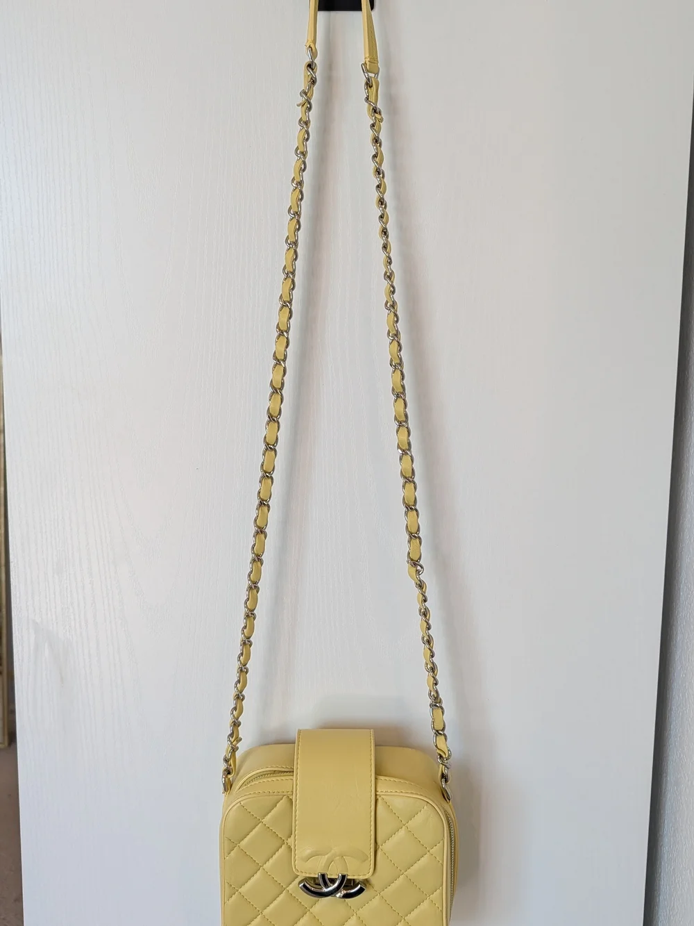 CHANEL Yellow CC Box Camara Bag In